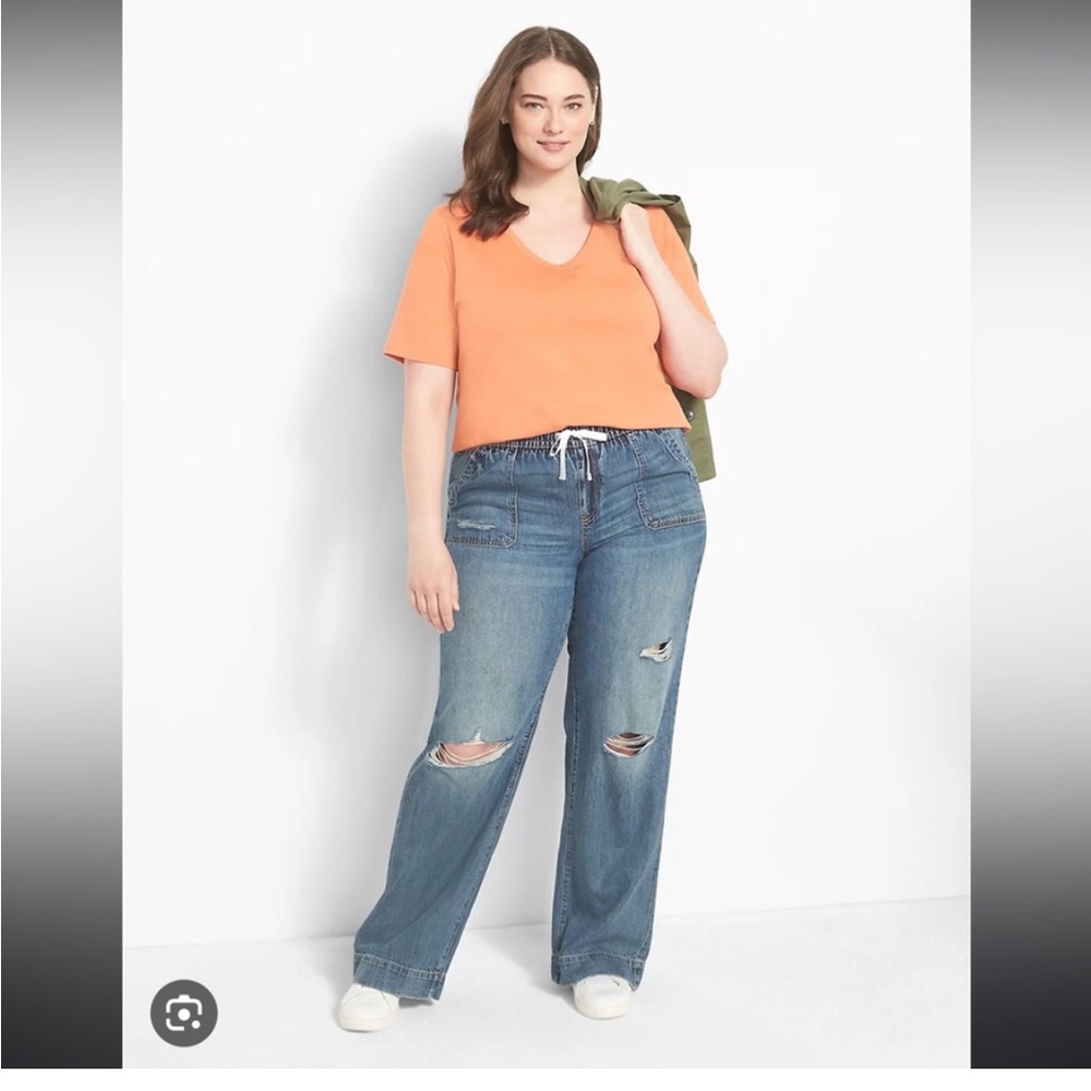 Lane Bryant Pull On Distressed Boyfriend Jeans